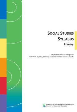 SOCIAL STUDIES SYLLABUS - Primary Implementation starting with 2020 Primary One, Primary Two and Primary Three Cohorts - MOE