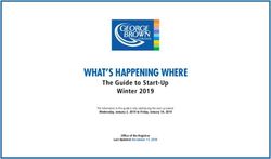 WHAT'S HAPPENING WHERE - The Guide to Start-Up Winter 2019 Wednesday, January 2, 2019 to Friday, January 18, 2019 - George Brown College
