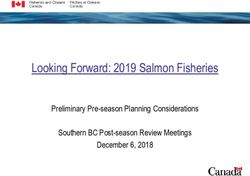 Looking Forward: 2019 Salmon Fisheries - Preliminary Pre-season Planning Considerations Southern BC Post-season Review Meetings December 6, 2018 ...