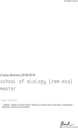 School of Biology (FBM-BIO) Master - Course directory 2018.2019 * your selection - UNIL