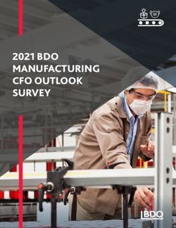 2021 BDO MANUFACTURING CFO OUTLOOK SURVEY - BDO USA