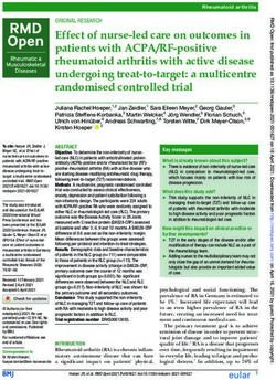 Effect of nurseled care on outcomes in patients with ACPA/RF- positive rheumatoid arthritis with active disease undergoing treat- to- target: a ...