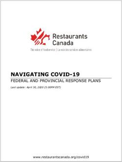 NAVIGATING COVID-19 FEDERAL AND PROVINCIAL RESPONSE PLANS Last update: April 30, 2020 (5:00PM EST) - Restaurants Canada