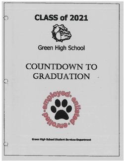 COUNTDOWN TO GRADUATION - CLASS OF 2021 GREEN HIGH SCHOOL ATLW? FOR - GREEN ...
