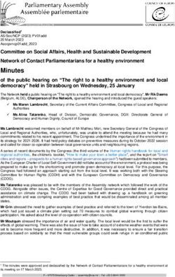 Minutes Committee on Social Affairs, Health and Sustainable Development Network of Contact Parliamentarians for a healthy environment