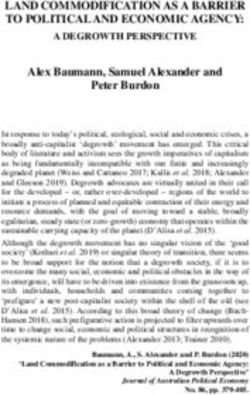 LAND COMMODIFICATION AS A BARRIER TO POLITICAL AND ECONOMIC AGENCY