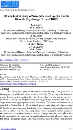 Ethnobotanical Study of Some Medicinal Species Used in Kimvula City (Kongo Central/ RDC)