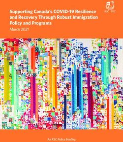 Supporting Canada's COVID-19 Resilience and Recovery Through Robust Immigration Policy and Programs - March 2021