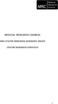 MEDICAL RESEARCH COUNCIL MRC CFS/ME RESEARCH ADVISORY GROUP CFS/ME RESEARCH STRATEGY