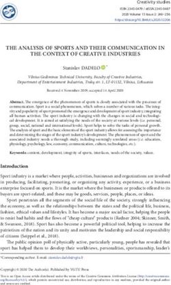 THE ANALYSIS OF SPORTS AND THEIR COMMUNICATION IN THE CONTEXT OF CREATIVE INDUSTRIES