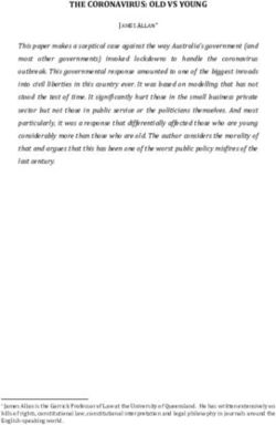 THE CORONAVIRUS: OLD VS YOUNG - Griffith Journal of ...