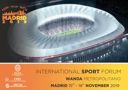 INTERNATIONAL SPORT FORUM - WANDA METROPOLITANO MADRID 15 - 16 NOVEMBER 2019 - ESNS Congress