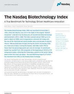 The Nasdaq Biotechnology Index - A True Benchmark for Technology-Driven Healthcare Innovation