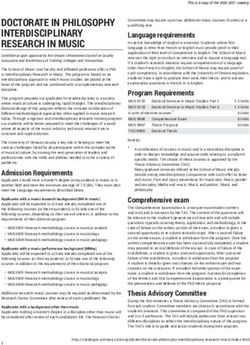 DOCTORATE IN PHILOSOPHY INTERDISCIPLINARY RESEARCH IN MUSIC