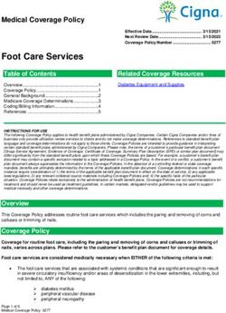 Foot Care Services Medical Coverage Policy - Cigna