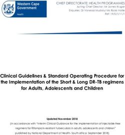 Clinical Guidelines & Standard Operating Procedure for the Implementation of the Short & Long DR-TB regimens for Adults, Adolescents and Children ...