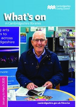 What's on in Cambridgeshire libraries - cambridgeshire.gov.uk/libraries - Cambridgeshire County Council
