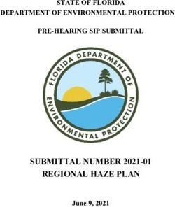 SUBMITTAL NUMBER 2021-01 REGIONAL HAZE PLAN - STATE OF FLORIDA DEPARTMENT OF ENVIRONMENTAL PROTECTION PRE-HEARING SIP SUBMITTAL - June 9, 2021 ...