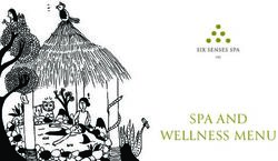 SPA AND WELLNESS MENU - Six Senses