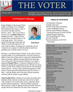 THE VOTER - League of Women Voters of the Clemson Area