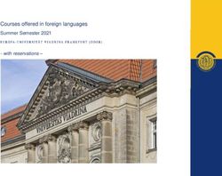 Courses offered in foreign languages Summer Semester 2021 - with reservations