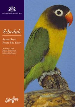 Schedule Sydney Royal Aviary Bird Show 12 - 23 April 2019 Sydney Showground Sydney Olympic Park www.rasnsw.com.au - Royal Agricultural Society ...