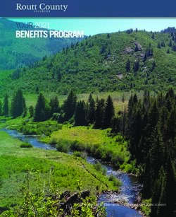 BENEFITS PROGRAM YOUR 2021 - Important Benefit Information Enclosed - Routt County