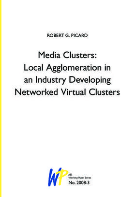 Media Clusters: Local Agglomeration in an Industry Developing Networked Virtual Clusters - ROBERT G. PICARD - No. 2008-3