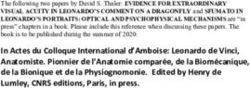 In Actes du Colloque International d'Amboise: Leonardo de Vinci, Anatomiste. Pionnier de l'Anatomie compar&eacute;e, de la Biom&eacute;canique, de la Bionique ...