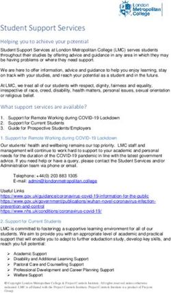 Student Support Services - Helping you to achieve your potential - London Metropolitan College