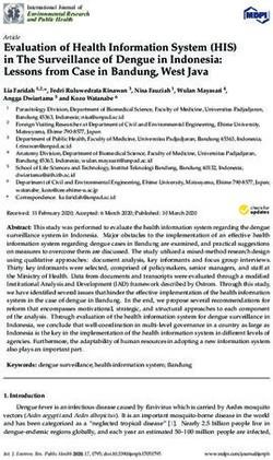 Evaluation of Health Information System (HIS) in The Surveillance of Dengue in Indonesia: Lessons from Case in Bandung, West Java - MDPI