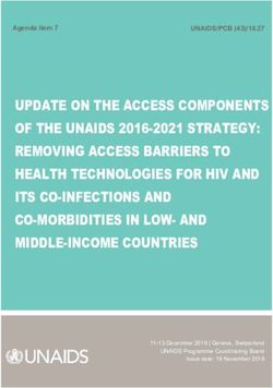UPDATE ON THE ACCESS COMPONENTS OF THE UNAIDS 2016-2021 STRATEGY: REMOVING ACCESS BARRIERS TO HEALTH TECHNOLOGIES FOR HIV AND ITS CO-INFECTIONS ...