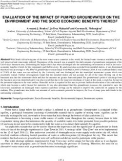 EVALUATION OF THE IMPACT OF PUMPED GROUNDWATER ON THE ENVIRONMENT AND THE SOCIO ECONOMIC BENEFITS THEREOF