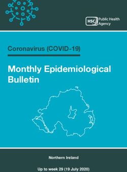 Monthly Epidemiological Bulletin - Coronavirus (COVID-19) - Northern Ireland - Public Health Agency