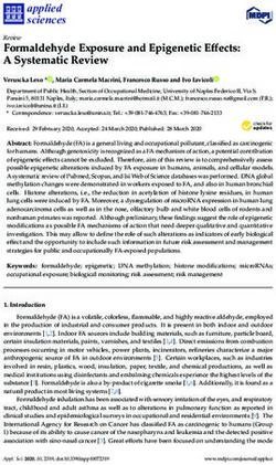 Formaldehyde Exposure and Epigenetic Effects: A Systematic Review - MDPI