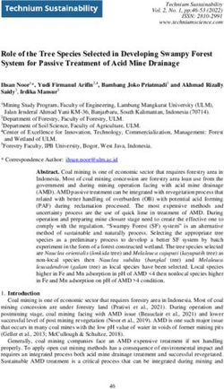 Role of the Tree Species Selected in Developing Swampy Forest System for Passive Treatment of Acid Mine Drainage