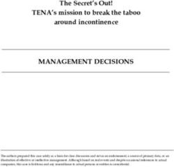 MANAGEMENT DECISIONS The Secret's Out! TENA's mission to break the taboo around incontinence