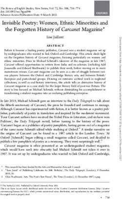 Invisible Poetry: Women, Ethnic Minorities and the Forgotten History of Carcanet Magazine
