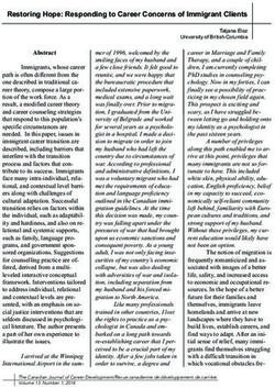 Restoring Hope: Responding to Career Concerns of Immigrant Clients