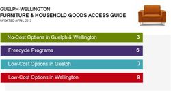 FURNITURE & HOUSEHOLD GOODS ACCESS GUIDE - GUELPH-WELLINGTON No-Cost Options in Guelph & Wellington
