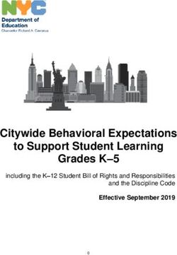 Citywide Behavioral Expectations to Support Student Learning Grades K-5 - Effective September 2019