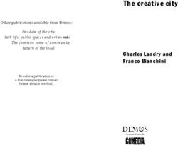 The creative city Charles Landry and Franco Bianchini