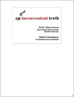 An inconvenient truth - 2 n d Prof. Chris Green