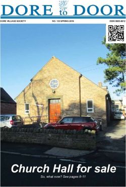 Church Hall for sale So, what now? See pages 8-11 - DORE VILLAGE SOCIETY
