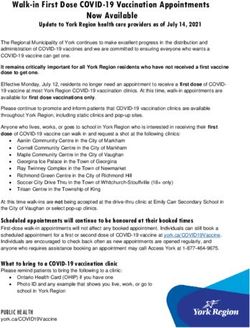 Walk-in First Dose COVID-19 Vaccination Appointments Now Available