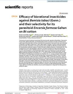 Efficacy of biorational insecticides against Bemisia tabaci (Genn.) and their selectivity for its parasitoid Encarsia formosa Gahan on Bt cotton ...