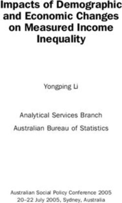 Impacts of Demographic and Economic Changes on Measured Income Inequality - Yongping Li Analytical Services Branch Australian Bureau of Statistics