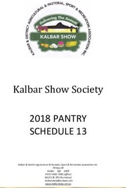 2018 PANTRY SCHEDULE 13 - Kalbar Show Society