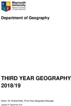 THIRD YEAR GEOGRAPHY 2018/19 - Department of Geography - Editor: Dr. Sinéad Kelly, Third Year Geography Manager - Maynooth University