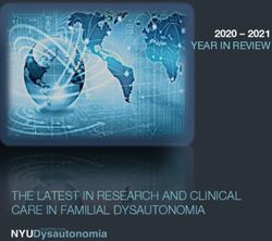 THE LATEST IN RESEARCH AND CLINICAL CARE IN FAMILIAL DYSAUTONOMIA 2020 - 2021 - Familial Dysautonomia ...